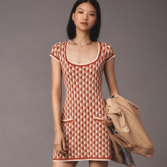Anthropologie Dresses & Skirts - By Anthropologie Square-Neck Fit & Flare Sweater Mini Dress